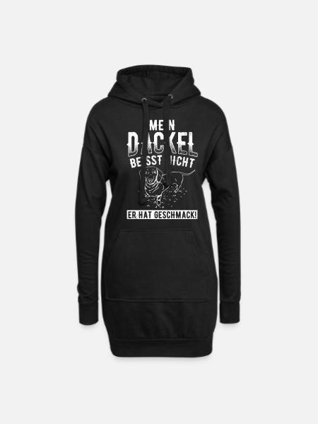 Mein Dackel beisst nicht, er hat Geschmack Dackel - Hoodie-Kleid - Schwarz