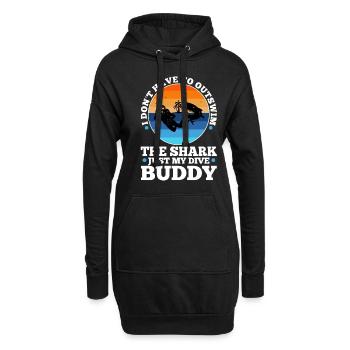 I don't have to outswim the shark my dive buddy - Hoodie-Kleid - Schwarz - Vorne