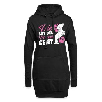 Die mit dem Dackel geht - Dackel Mama Muttertag Da - Hoodie-Kleid - Schwarz - Vorne