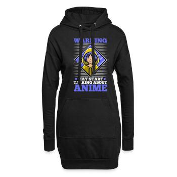 Avertissement peut commencer à parler d’anime - Sweat-shirt à capuche long Femme - noir - Devant