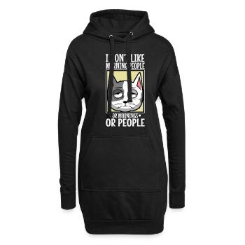 Je n’aime pas les gens du matin ou les matins ou les gens - Sweat-shirt à capuche long Femme - noir - Devant