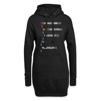 Funny Programmer Codes Coffee And Sleep - Hoodie-Kleid - Schwarz - Vorne