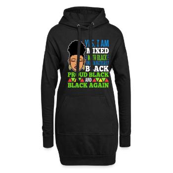 Yes i am mixed with black - Hoodie-Kleid - Schwarz - Vorne