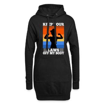 Gardez vos lois hors de mon corps - Sweat-shirt à capuche long Femme - noir - Devant