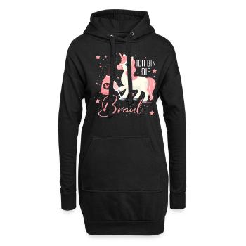 Ich bin die Braut Einhorn Brautjungfern Geschenk J - Hoodie-Kleid - Schwarz - Vorne