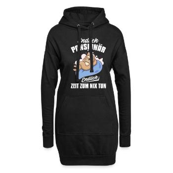 Rentner Endlich Pensionär Endlich nix tun Rente - Hoodie-Kleid - Schwarz - Vorne