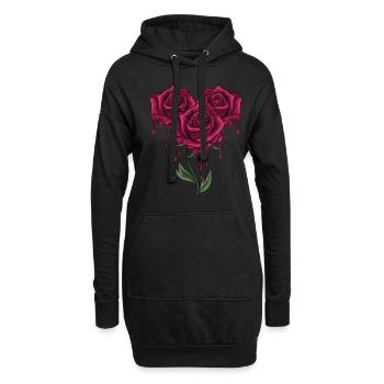 Gardening Roses - Hoodie-Kleid - Schwarz - Vorne