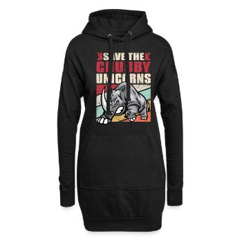 Save The Chubby Unicorns Shirt Vintage I Nashorn G - Hoodie-Kleid - Schwarz - Vorne