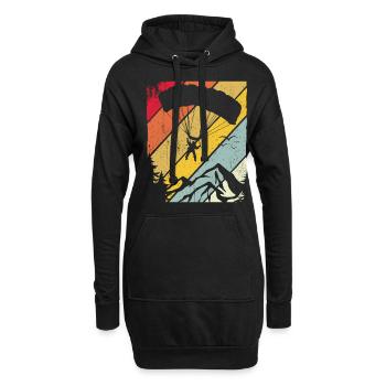 Paragliding Gleitschirmflieger Pilot Vintage Parag - Hoodie-Kleid - Schwarz - Vorne