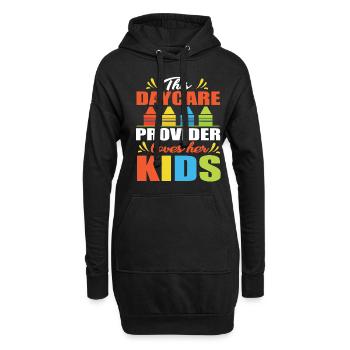 Daycare Provider Loves Her Kids - Hoodie-Kleid - Schwarz - Vorne