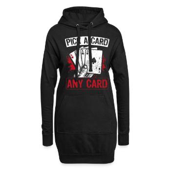 Kartenmagie Magier - Pick A Card Any Card Spruch - Hoodie-Kleid - Schwarz - Vorne