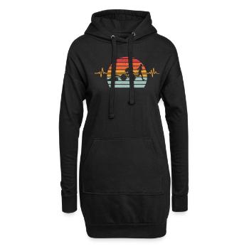 Vintage Triathlon Swim Bike Run Triathlet Herzschl - Hoodie-Kleid - Schwarz - Vorne