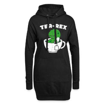 Tea-Rex Süßer T Rex Dinosaur Dino Tee Liebhaber - Hoodie-Kleid - Schwarz - Vorne