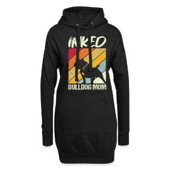 Bulldog Mama Tätowiert Old English Bulldog Mom Tat - Hoodie-Kleid - Schwarz - Vorne