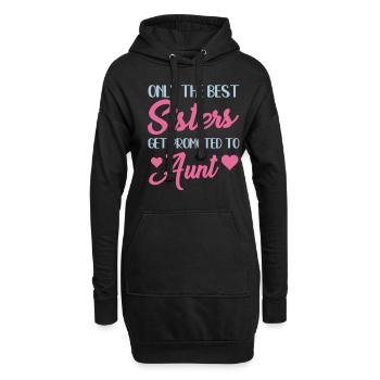 The Best Sis Promoted To Aunt - Hoodie-Kleid - Schwarz - Vorne