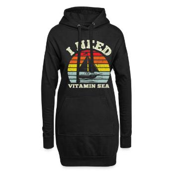 Kapitän Vitamin Sea Segeln Geschenk Segler Sprüche - Hoodie-Kleid - Schwarz - Vorne