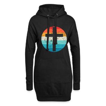 Retro Kreuz Vintage Jesus Kreuz Christliches Gesch - Hoodie-Kleid - Schwarz - Vorne