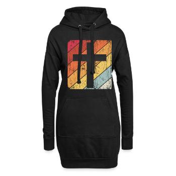 Retro Kreuz Vintage Jesus Kreuz Christliche Gesche - Hoodie-Kleid - Schwarz - Vorne