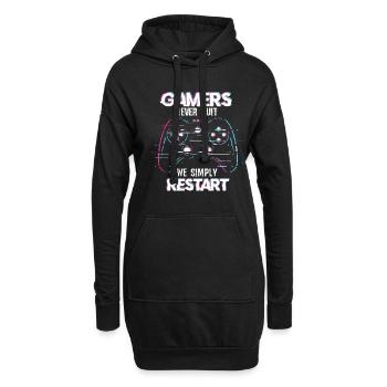 Gamer Gaming Zocken Konsole Nerd Gaming - Hoodie-Kleid - Schwarz - Vorne