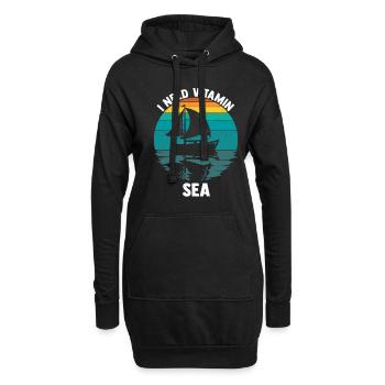 I Need Vitamin Sea Segeln Geschenk Segler Sprüche - Hoodie-Kleid - Schwarz - Vorne
