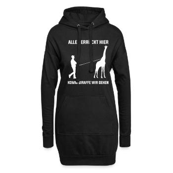 Alle Verrückt Hier Komm Giraffe Wir Gehe - Hoodie-Kleid - Schwarz - Vorne