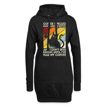 Coffee spelled backwards is Eeffoc | I Hate Mornin - Hoodie-Kleid - Schwarz - Vorne