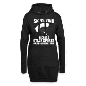 Funny Parachuting Skydiving Because Other Sports - Hoodie-Kleid - Schwarz - Vorne