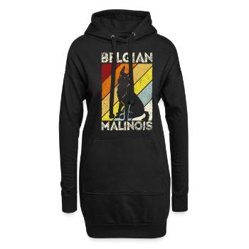 Belgian Malinois Hunde - Hoodie-Kleid - Schwarz - Vorne