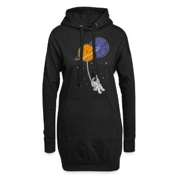 Astronaut Schaukel Planeten Weltraum Kinder Astron - Hoodie-Kleid - Schwarz - Vorne