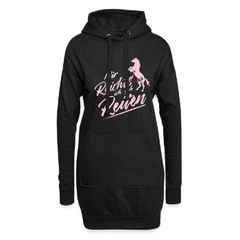 Reiten Reitsport Reiter Geschenk Pferde - Hoodie-Kleid - Schwarz - Vorne