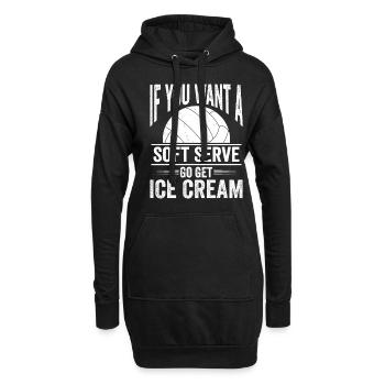 Funny Volleyball Soft Serve - Hoodie-Kleid - Schwarz - Vorne