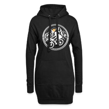 Bicycle In Mountains - Hoodie-Kleid - Schwarz - Vorne