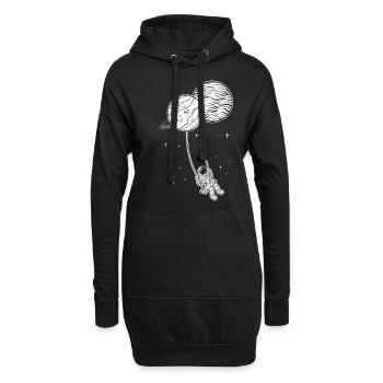 Astronaut Schaukel Planeten Weltraum Kinder Astron - Hoodie-Kleid - Schwarz - Vorne