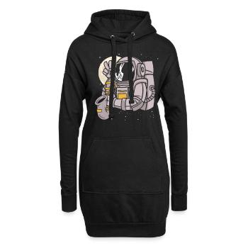 Astronomer Playing Saxophone - Hoodie-Kleid - Schwarz - Vorne