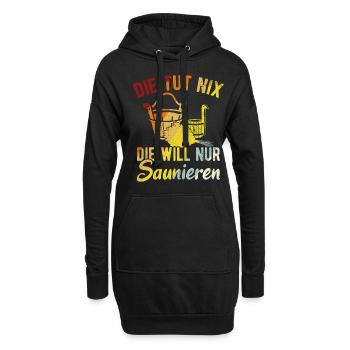 Saunameister - Geschenk Sauna Spruch Saunieren - Hoodie-Kleid - Schwarz - Vorne