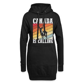 Canada Is Calling - Kanada Elch Elk Backpacker Ges - Hoodie-Kleid - Schwarz - Vorne