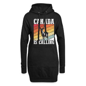 Canada is Calling - Urlaub in Kanada Spruch Auswan - Hoodie-Kleid - Schwarz - Vorne