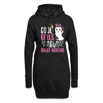 Cool girls go ghost hunting - Hoodie-Kleid - Schwarz - Vorne