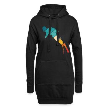 Vintage Taucher Ocean Diver Tauchsport Geschenk - Hoodie-Kleid - Schwarz - Vorne