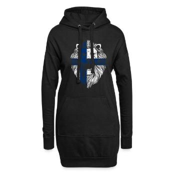 Finnland Löwen Flagge Finnische Flagge Geschenk - Hoodie-Kleid - Schwarz - Vorne