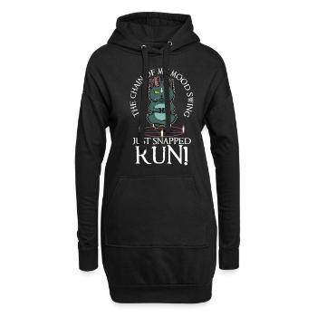 La chaîne sur mon swing d’humeur vient de claquer la course - Sweat-shirt à capuche long Femme - noir - Devant
