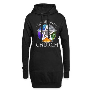 La nature est mon église - Sweat-shirt à capuche long Femme - noir - Devant