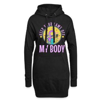 Gardez vos lois hors de mon corps - Sweat-shirt à capuche long Femme - noir - Devant