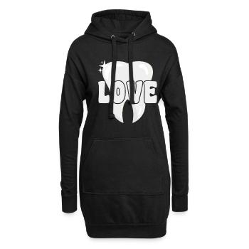 Dentist Love Teeth - Hoodie-Kleid - Schwarz - Vorne