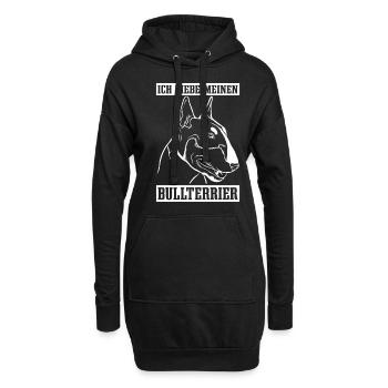 Bullterrier Hund Hundebesitzer Ich liebe meinen Bu - Hoodie-Kleid - Schwarz - Vorne