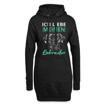 Labrador Hund Hundebesitzer Ich liebe meinen Labra - Hoodie-Kleid - Schwarz - Vorne