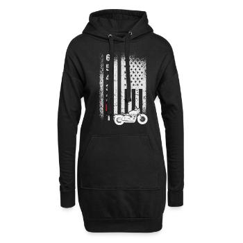 American Flag Motorcycle - Hoodie-Kleid - Schwarz - Vorne