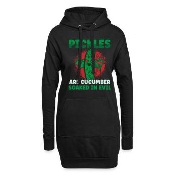 Funny Pickles Are Cucumbers - Hoodie-Kleid - Schwarz - Vorne