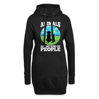 Les animaux sont mon genre de personnes - Sweat-shirt à capuche long Femme - noir - Devant