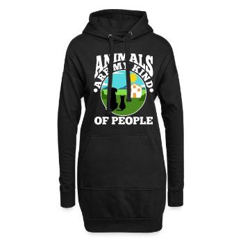 Les animaux sont mon genre de personnes - Sweat-shirt à capuche long Femme - noir - Devant